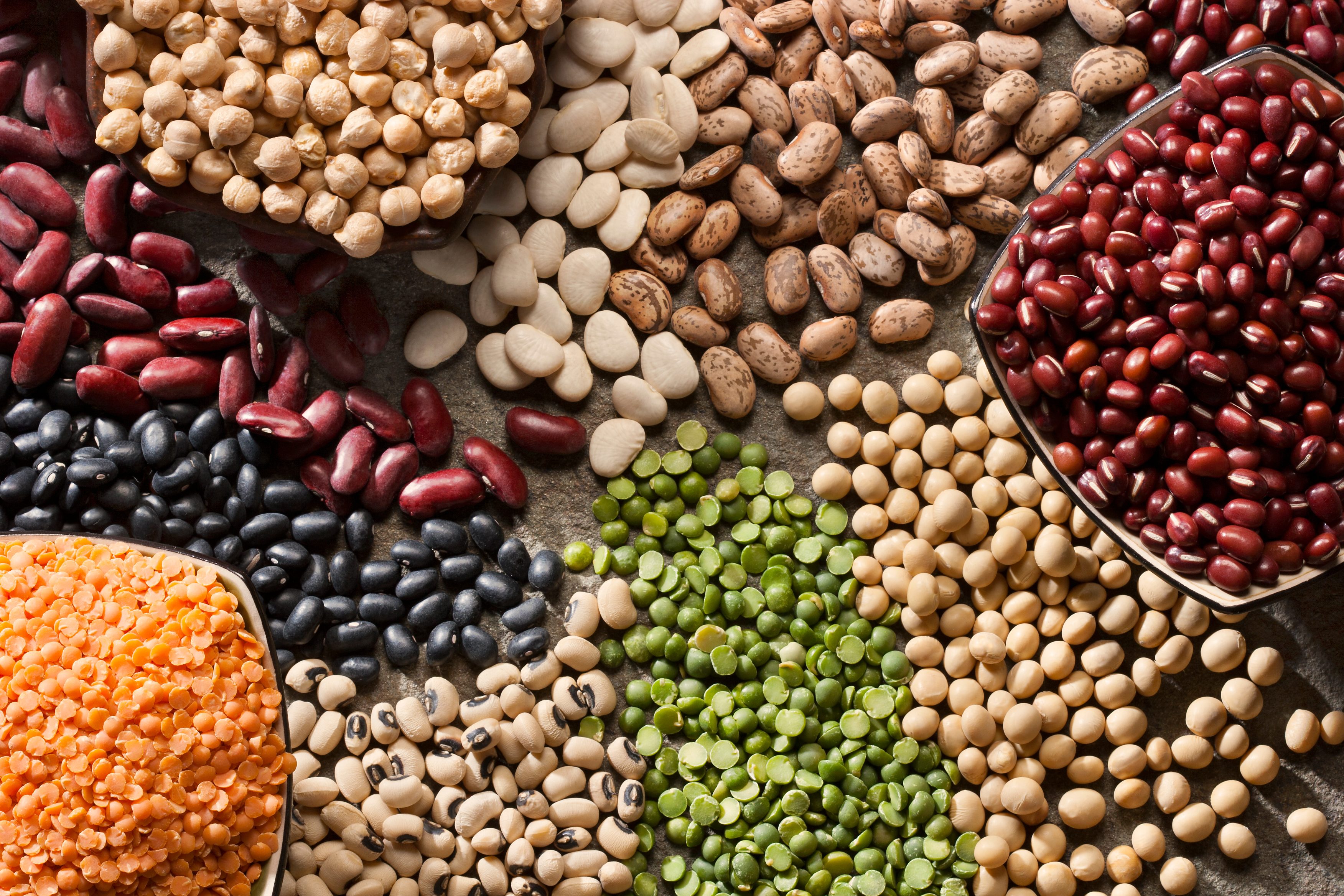 variety of legumes from above