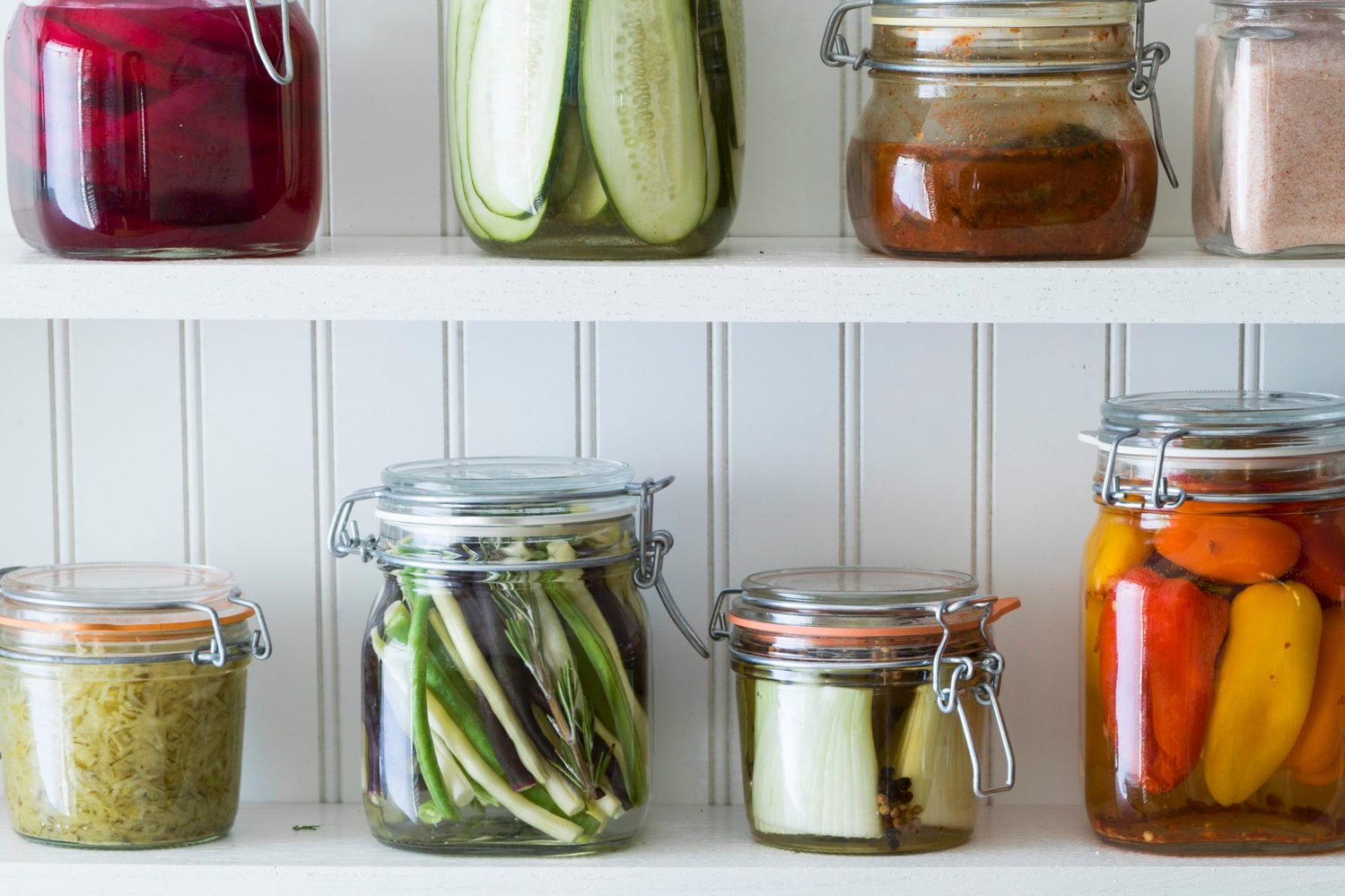 variety of preserved pickled vegetables