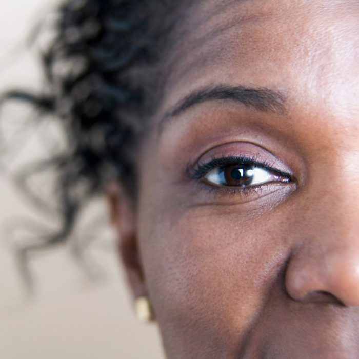 cropped close up of woman's eye