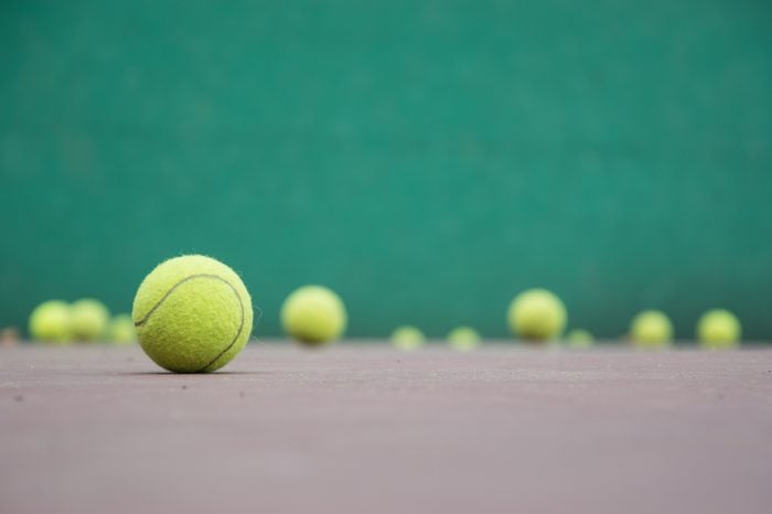 tennis ball on the court