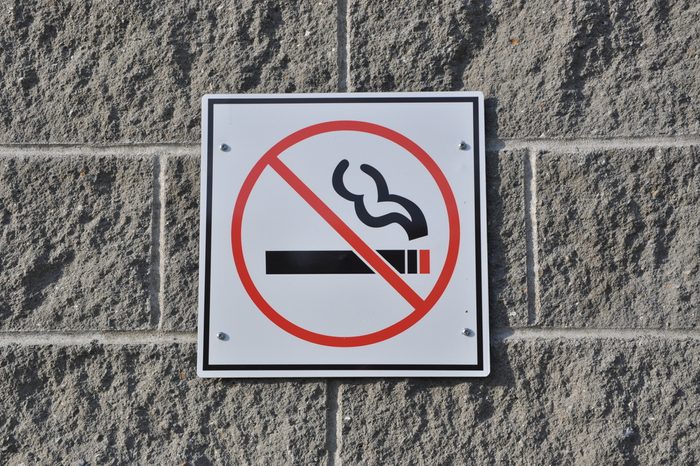 No smoking sign on the wall