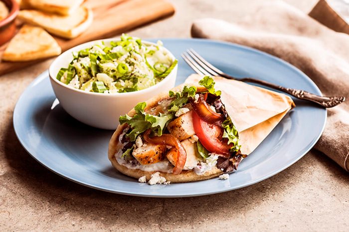 Zoe's Kitchen greek chicken gyro