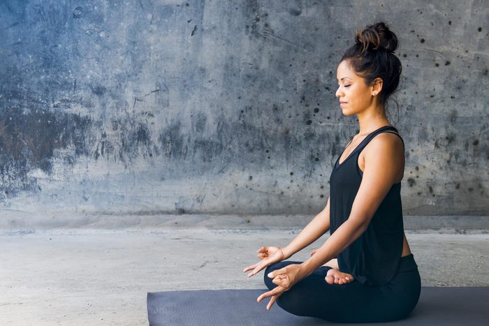 woman in meditative pose