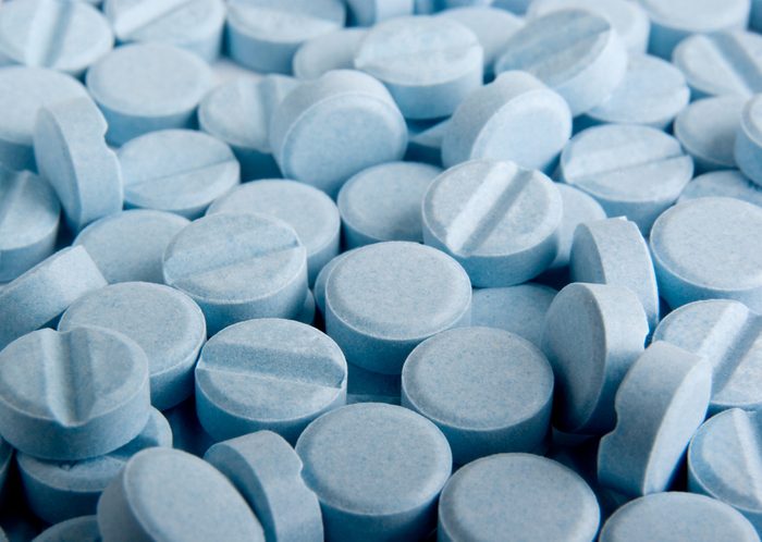 Blue pills background