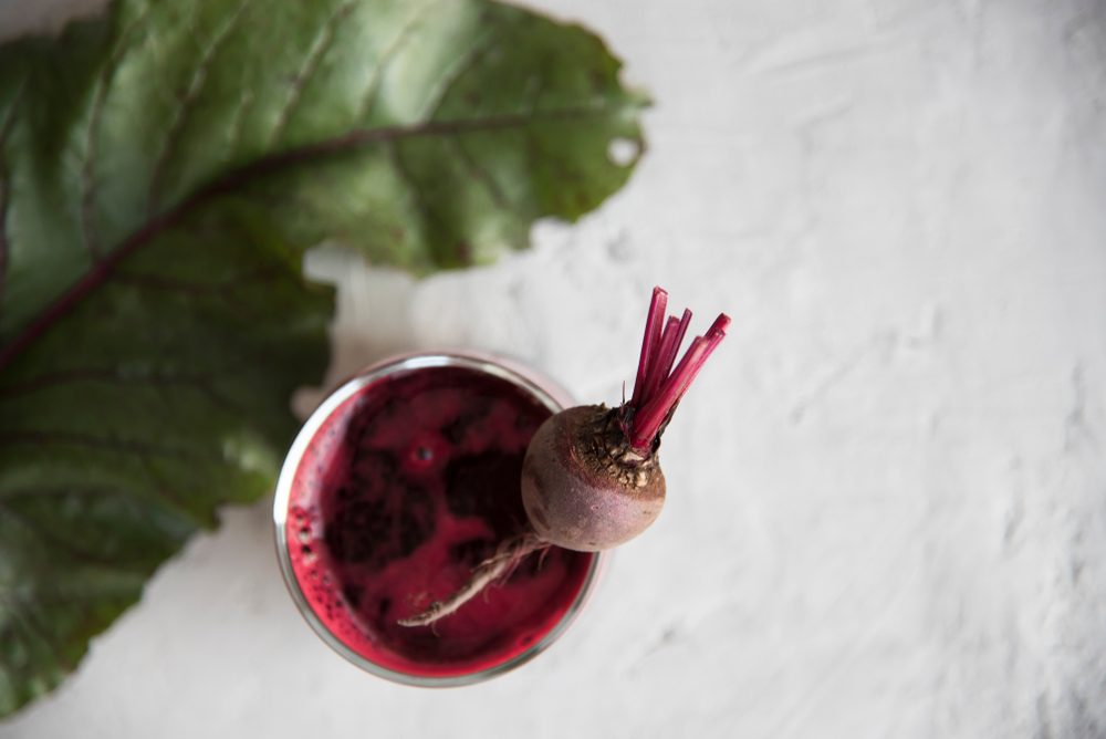 glasses with beet juice fresh. detox and diet