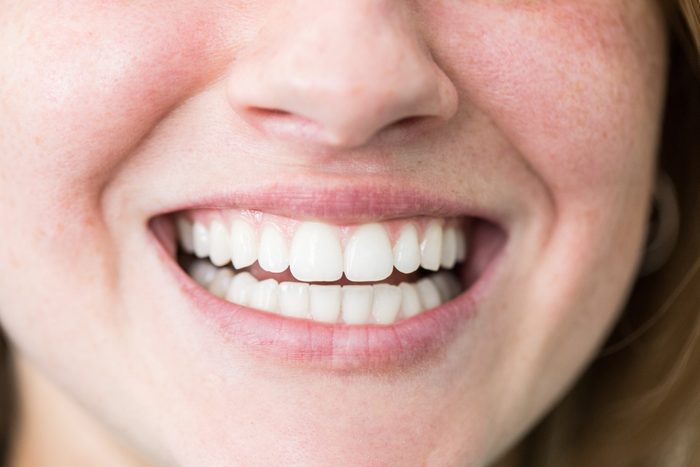 close up of woman's smile
