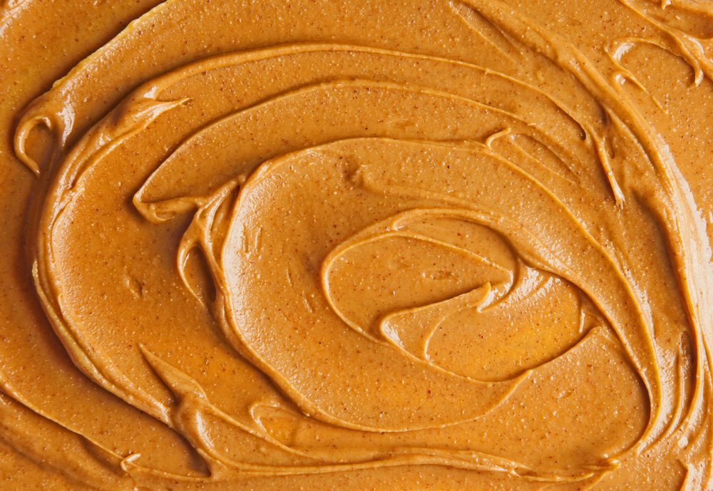 peanut butter background, top view