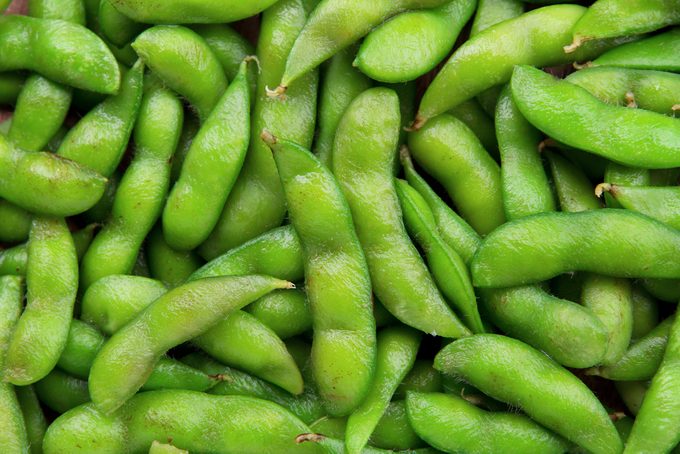 Edamame soy beans background