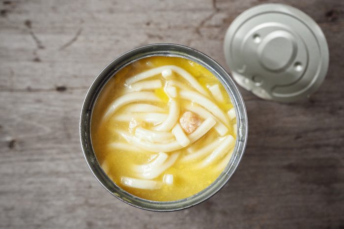 Chicken noodle soup in can