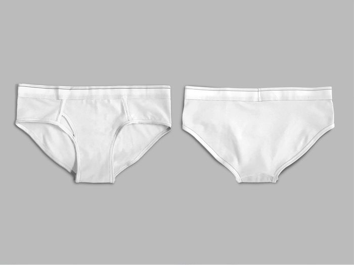 White Underwear Front and Back view