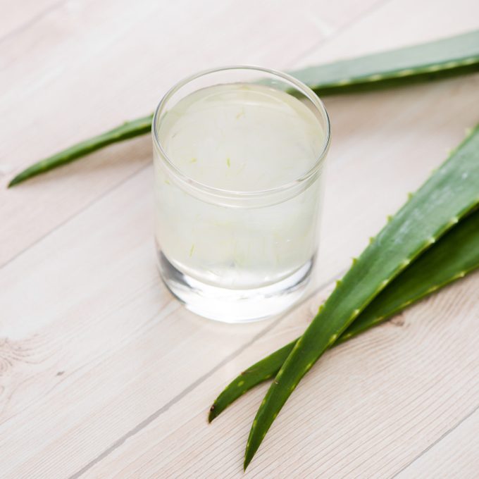 glass of aloe vera juice