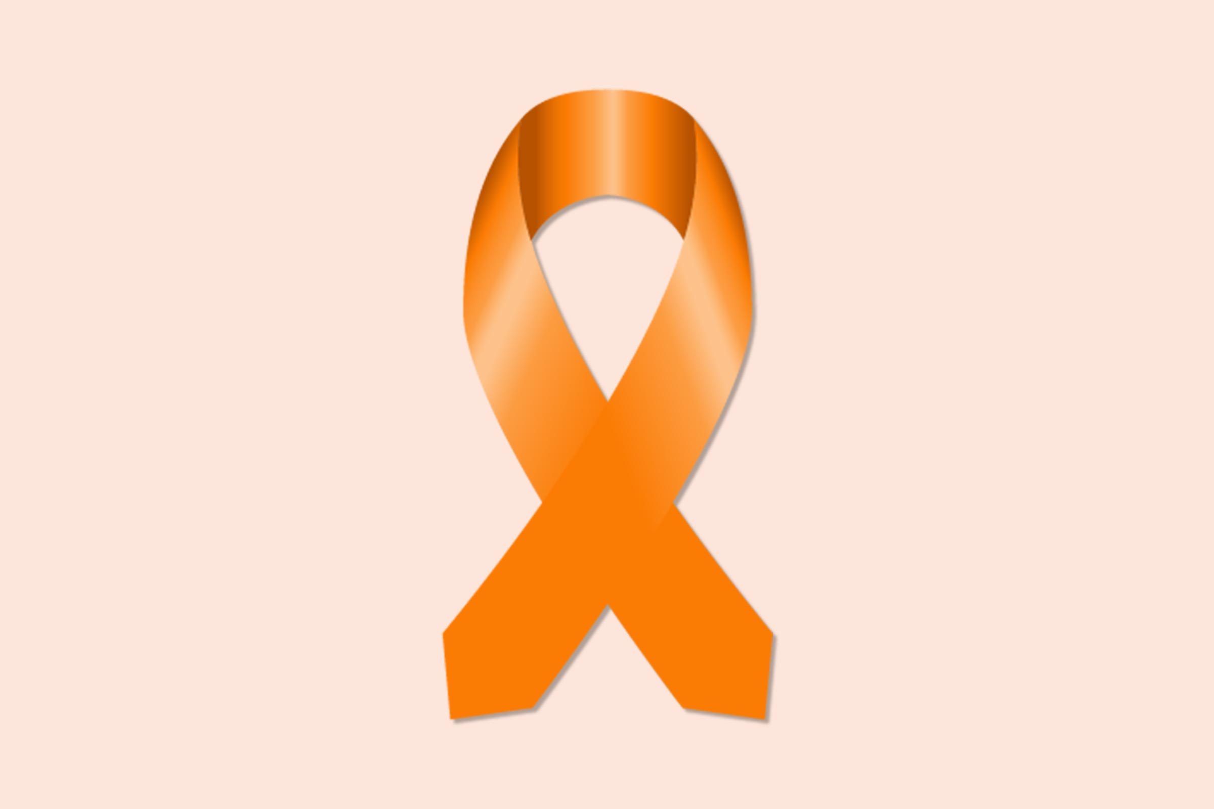 orange cancer ribbon for kidney cancer and leukemia