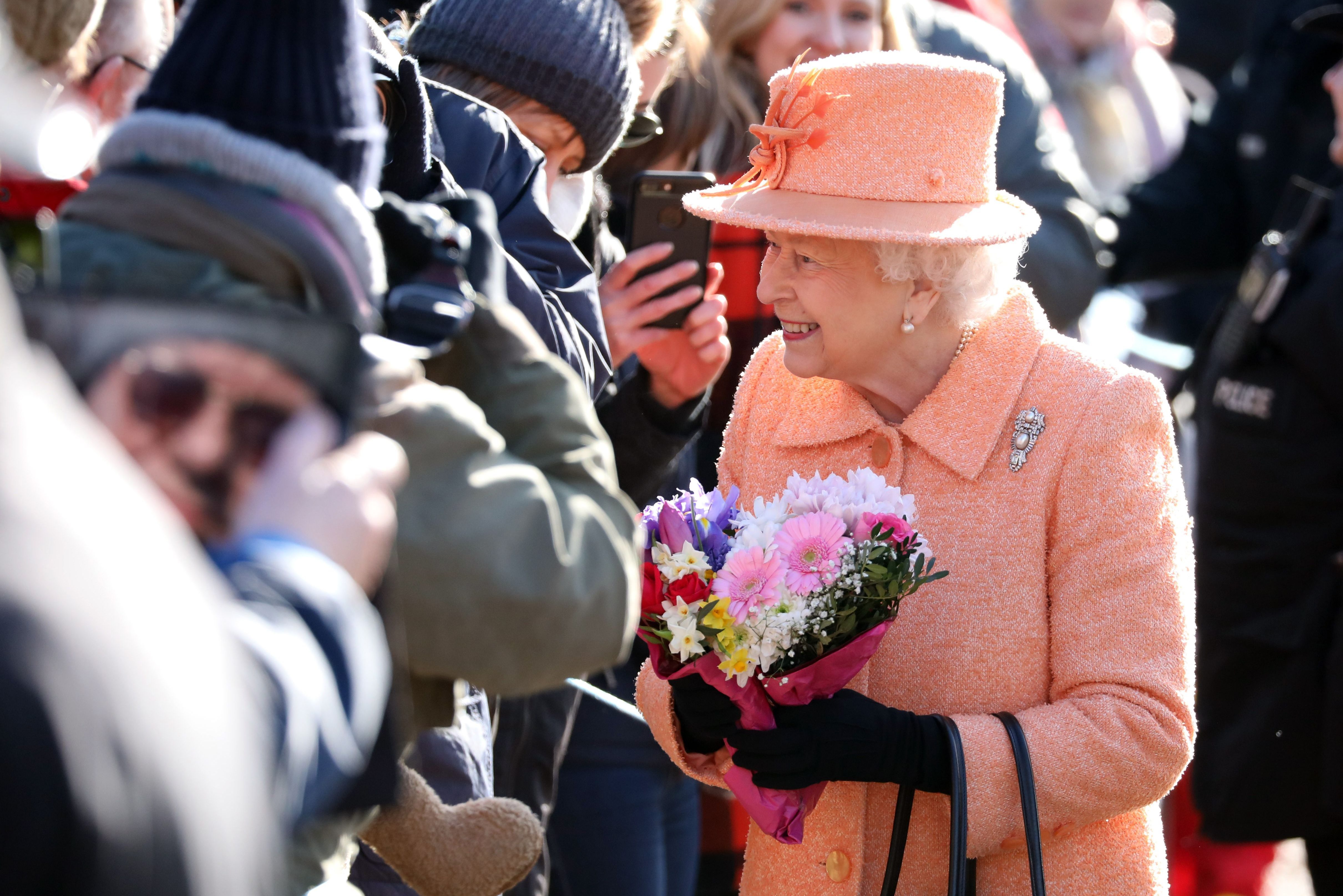 Queen Elizabeth II attends St Peter and St Paul church, West Newton, Sandringham, Norfolk, UK - 03 Feb 2019