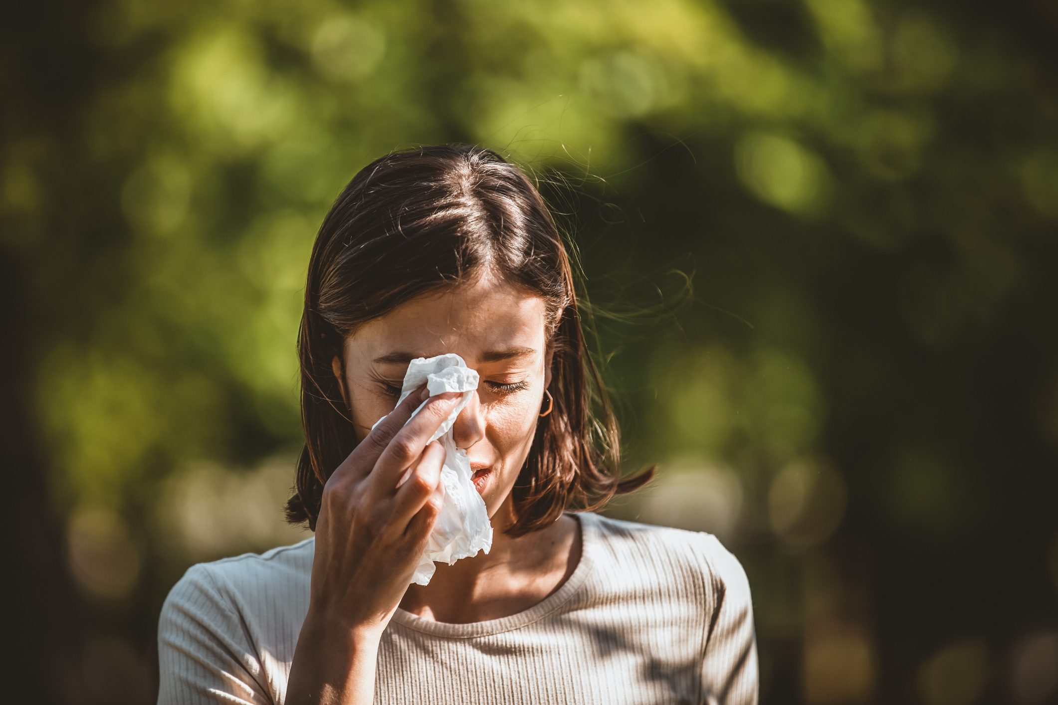 woman suffering from seasonal allergies