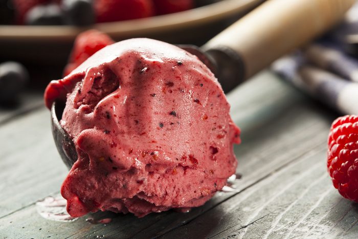 Homemade Organic Berry Sorbet Ice Cream Ready to Eat