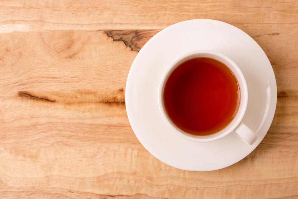 Cup of tea on a wooden background