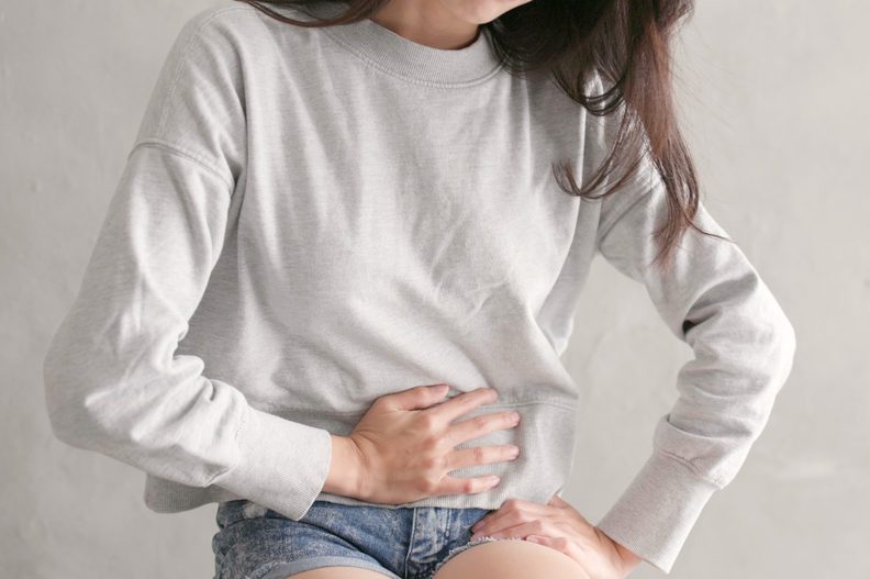 Woman suffer from stomach pain 