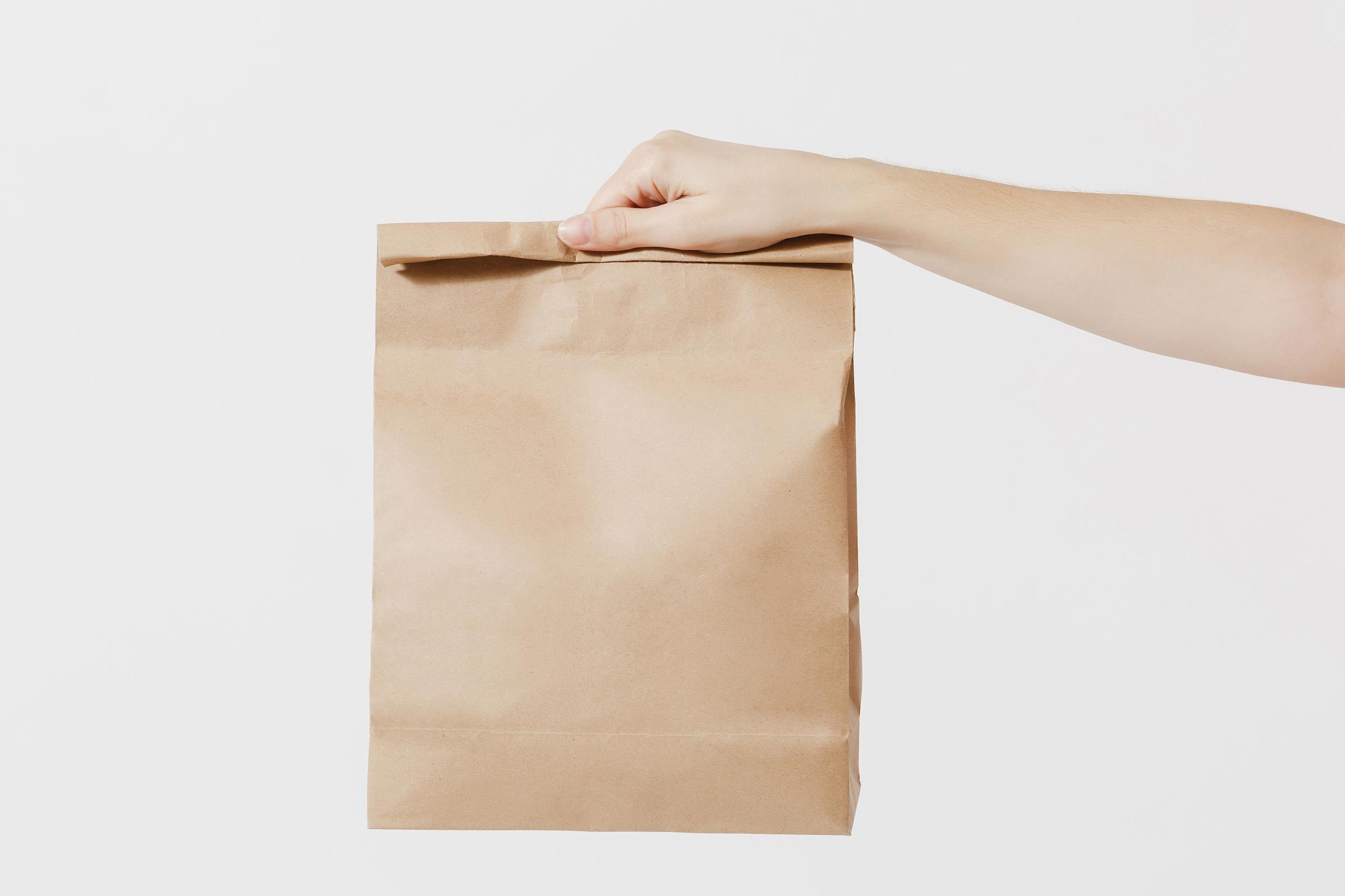 Brown paper bag.