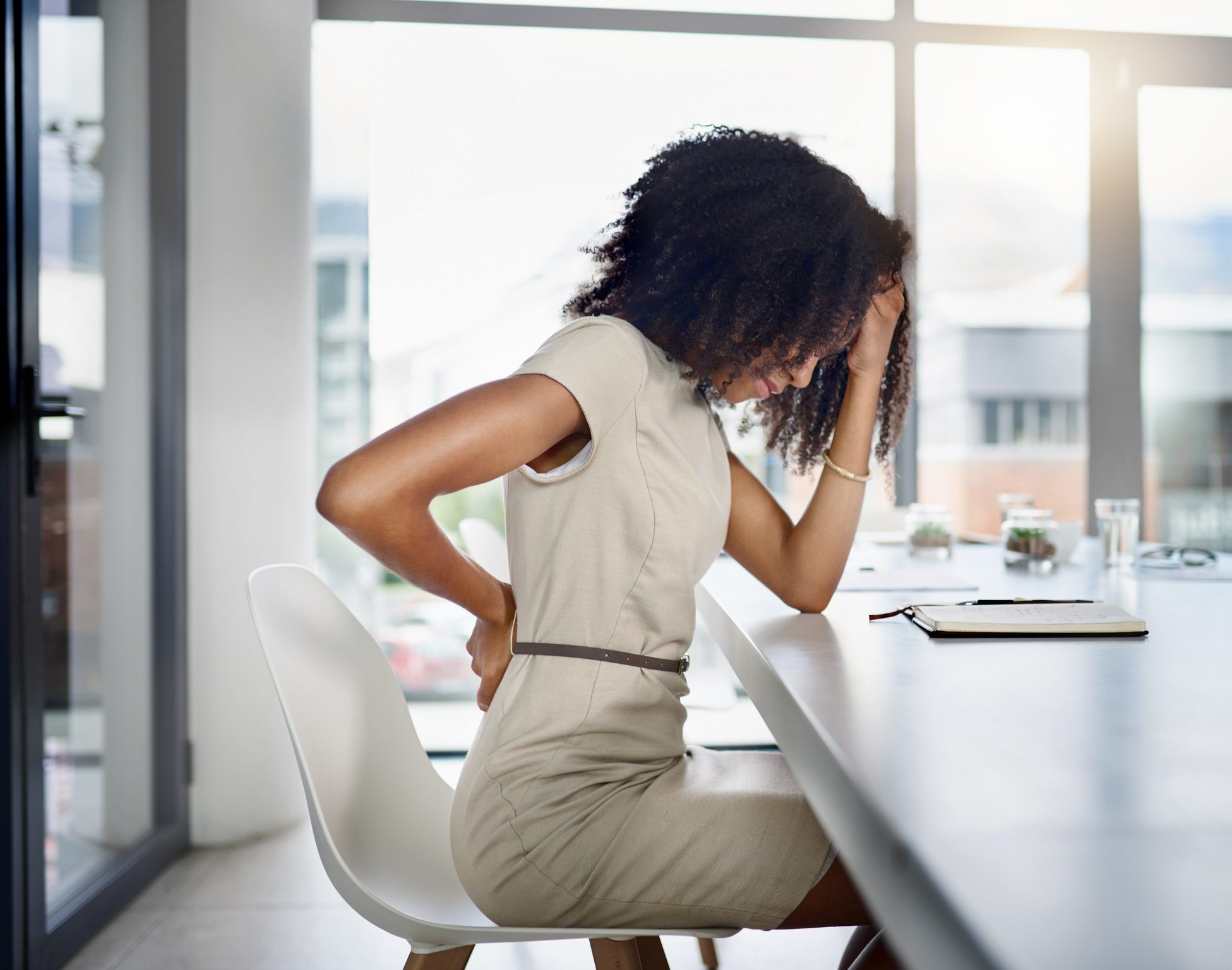 woman with back pain