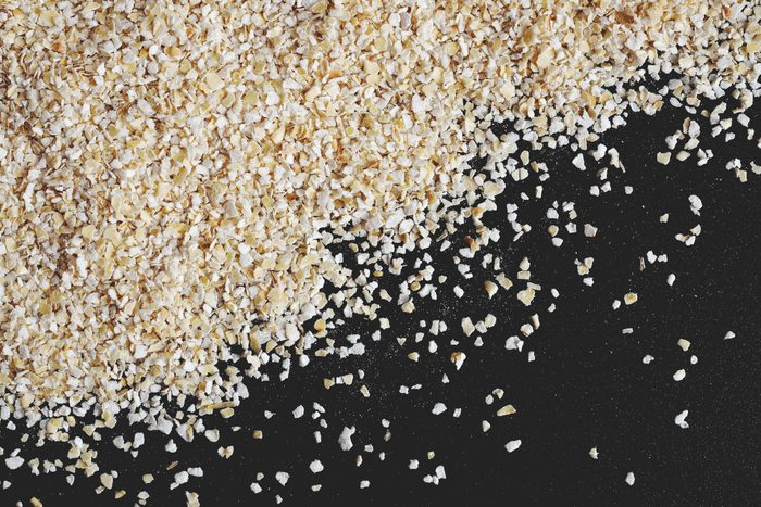 wheat bran on black background