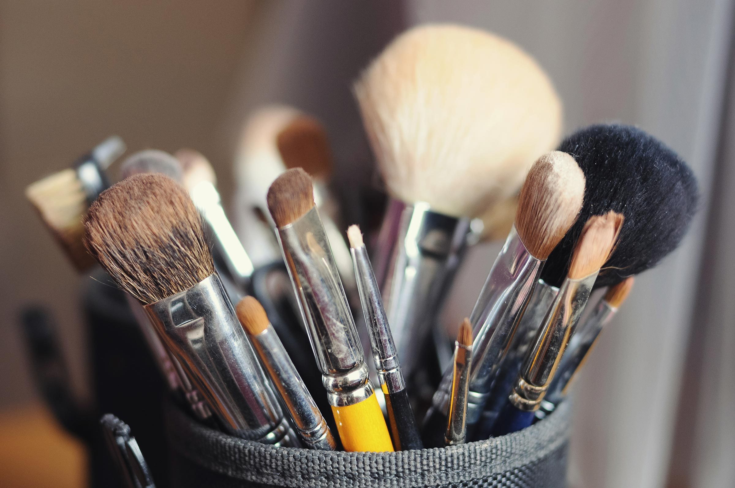 Various makeup brushes