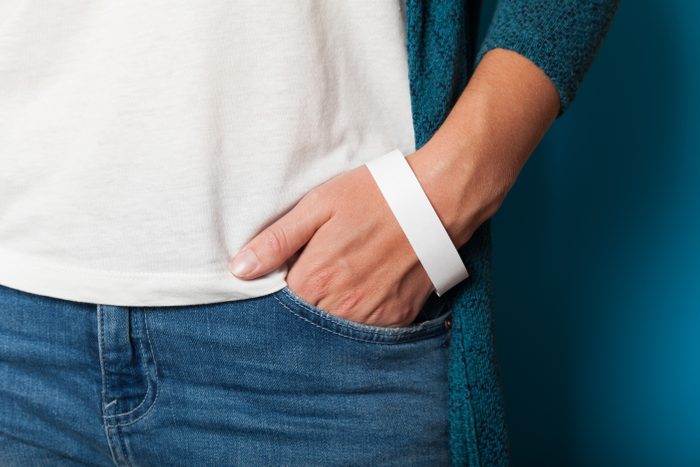 hospital bracelet on wrist