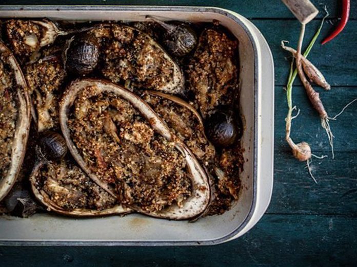 Quinoa Stuffed Eggplant