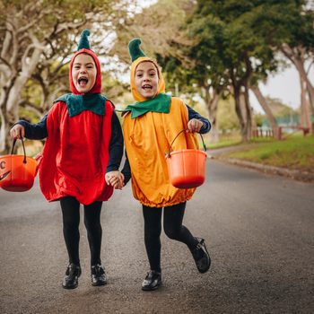 halloween children trick or treating