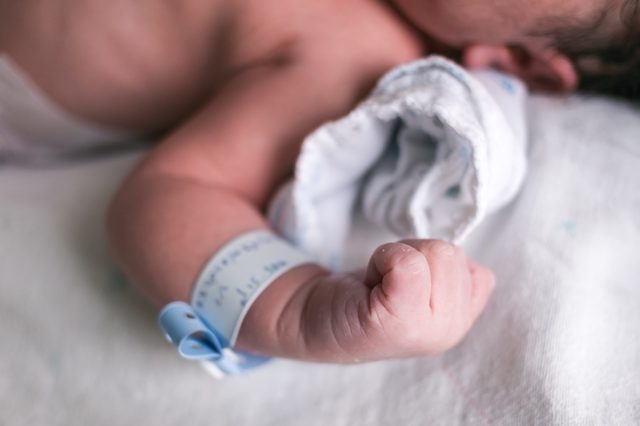 New born baby in hospital select focus