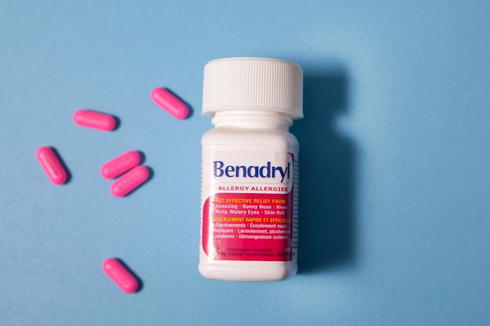 Halifax, Canada- June 1, 2019: Benadryl is a drug that helps with allergies ; Shutterstock ID 1415620322; Job (TFH, TOH, RD, BNB, CWM, CM): RD