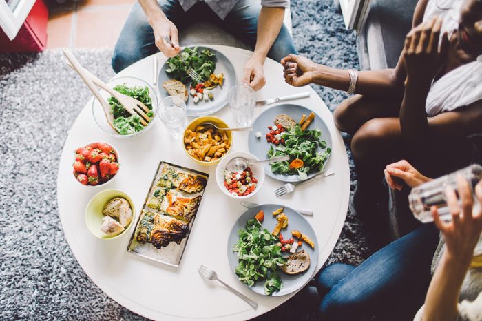 group of friends enjoying lunch