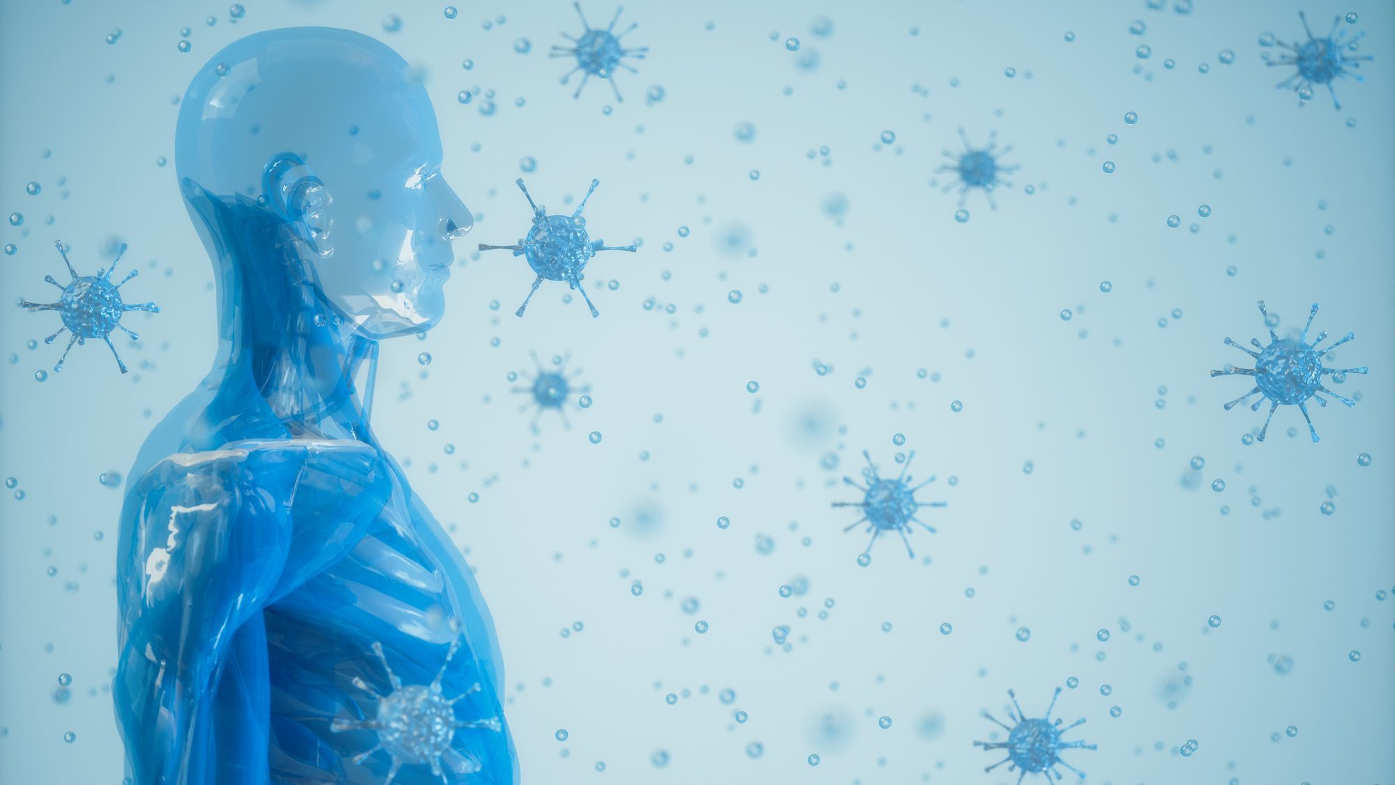 human immune system bacteria and virus concept