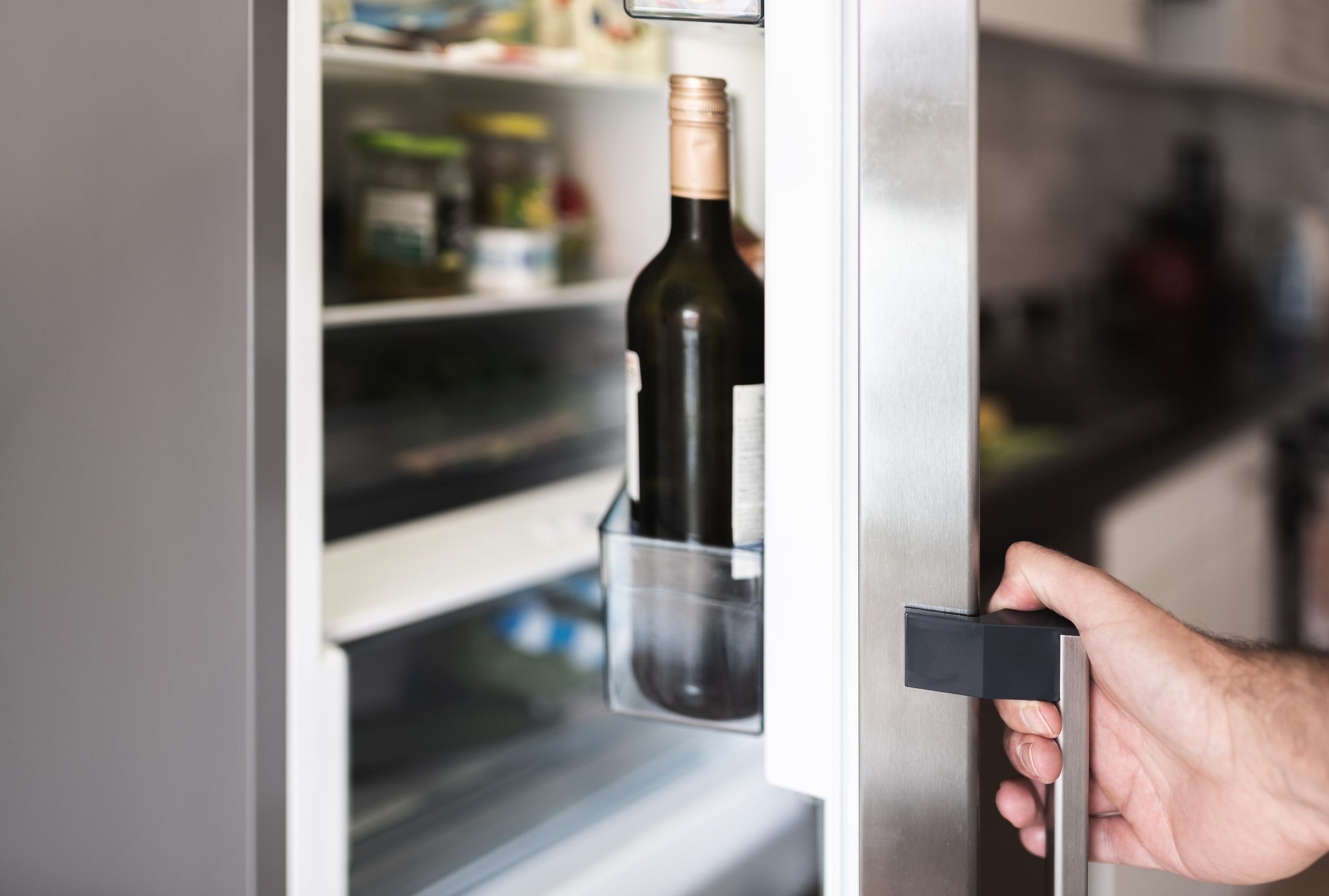 opening refrigerator