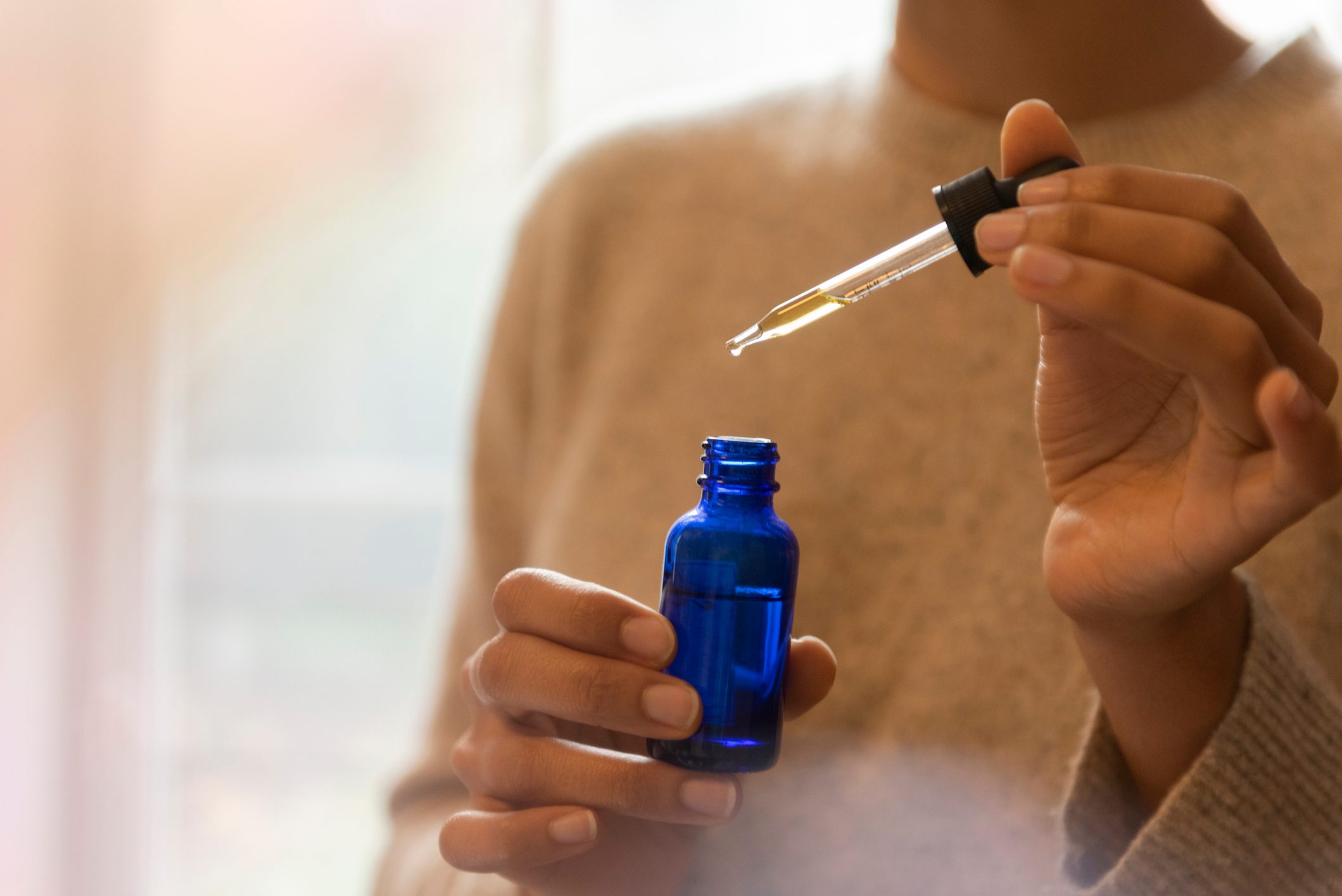 CBD oil pipette and bottle