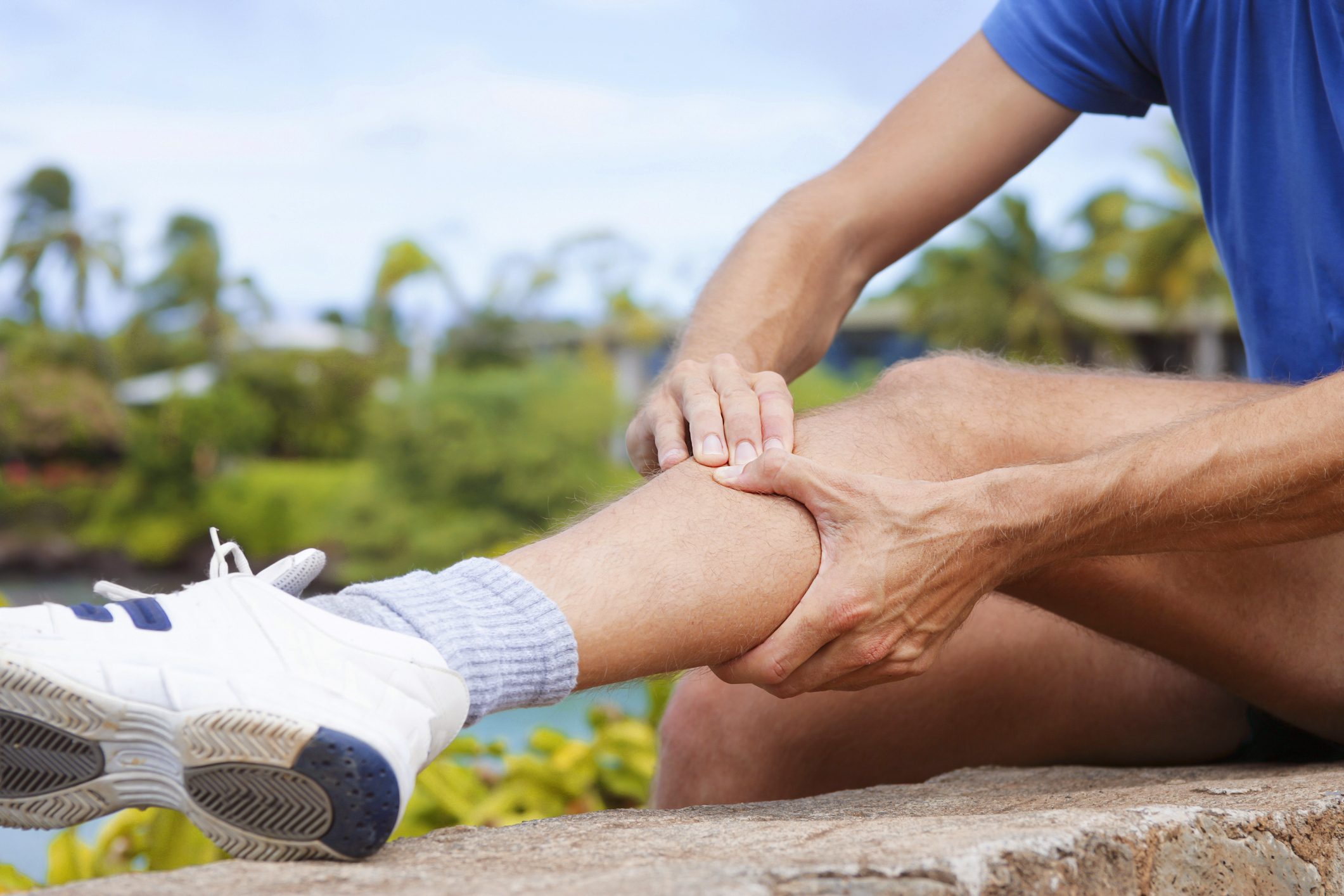 close up of man with shin splints