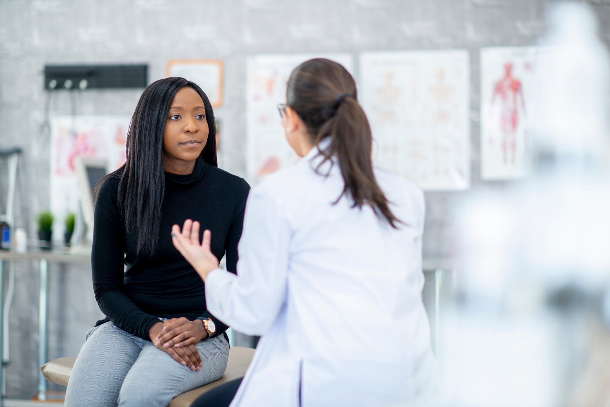 patient and doctor talking