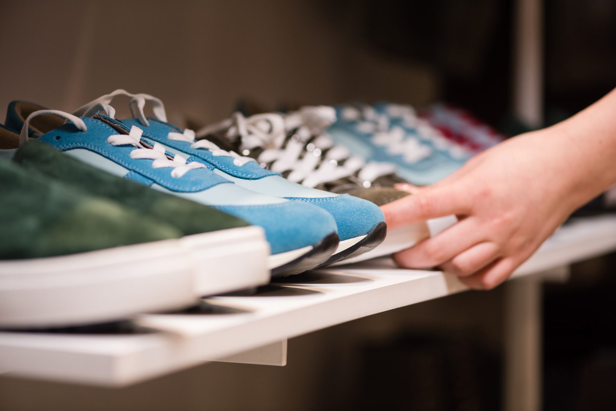 close-up of shoes on shelf