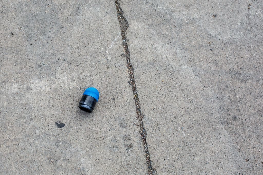 rubber bullet on the ground