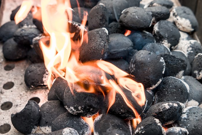 charcoal grill close up