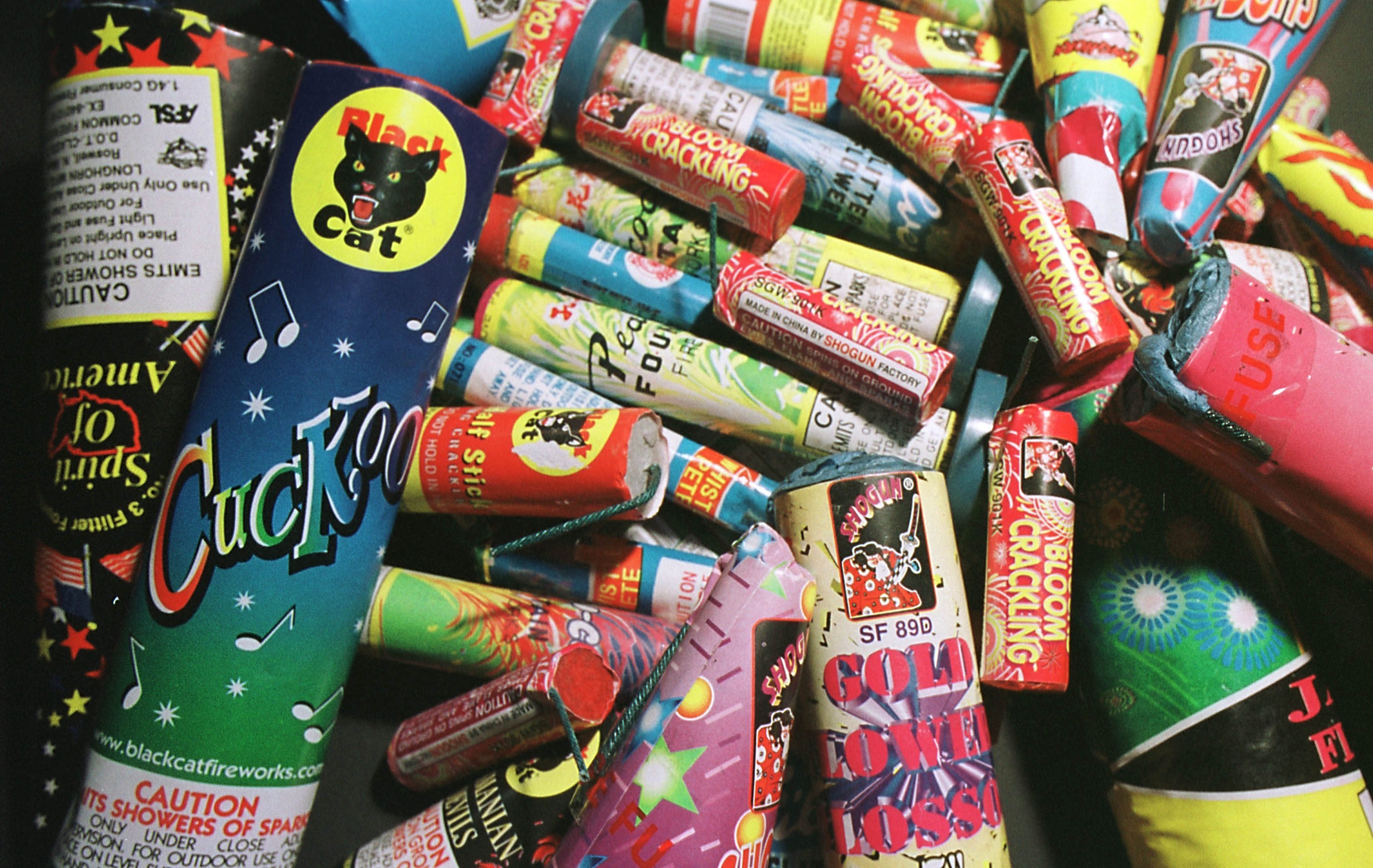 variety of fireworks