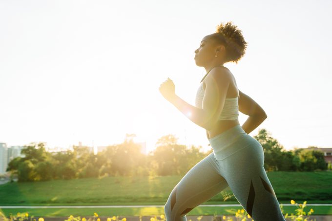 woman running for exercise outside