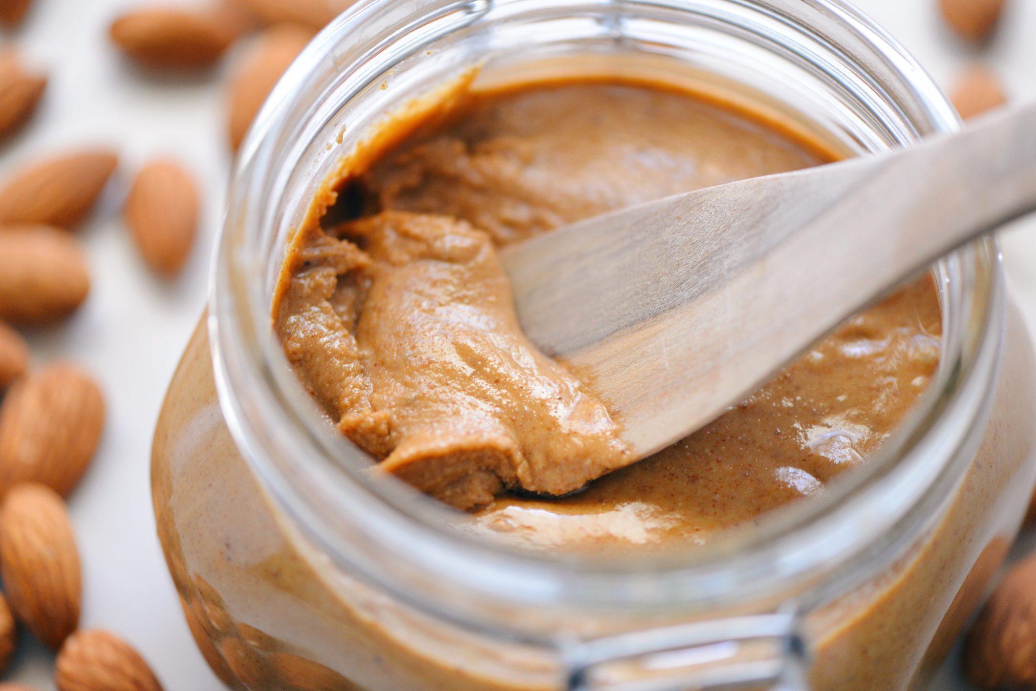 almond butter close up