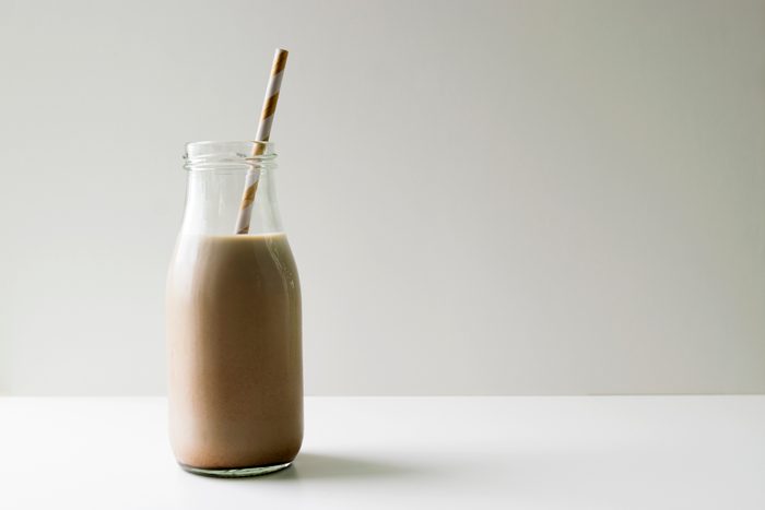 glass of chocolate milk
