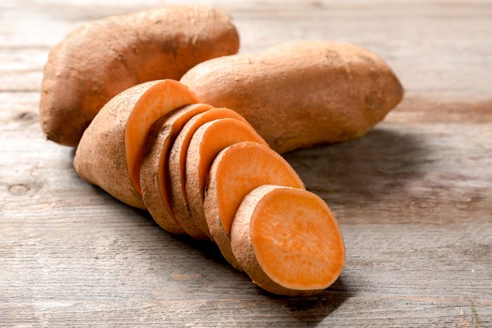 sliced sweet potato