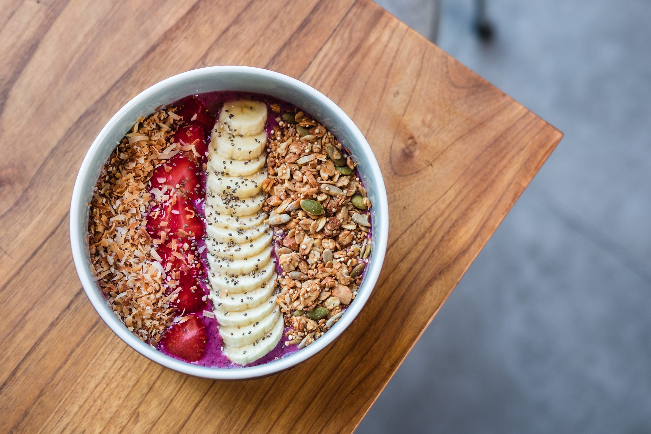 acai smoothie bowl overhead