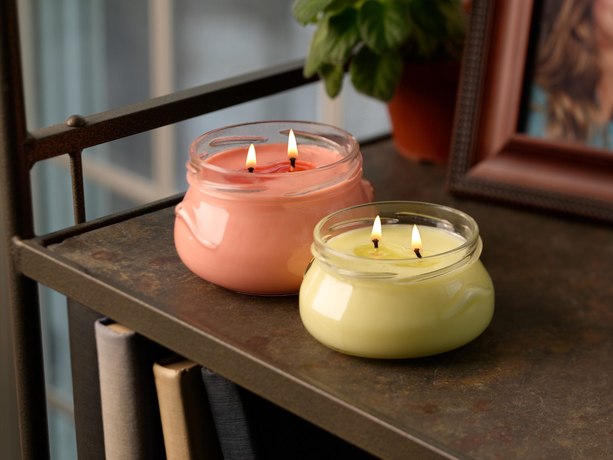 Two Candles on table at home