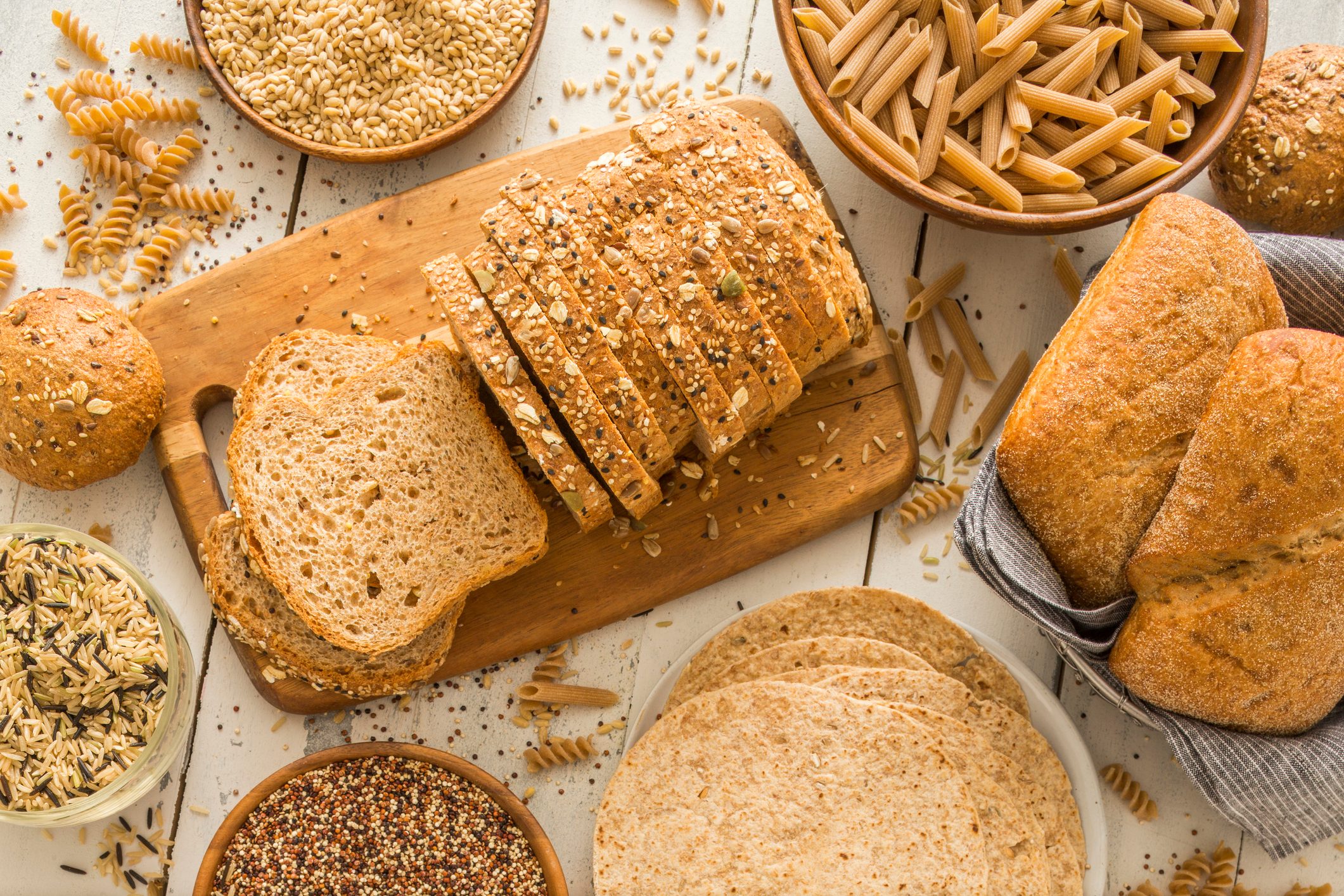 Brown bread on cutting board