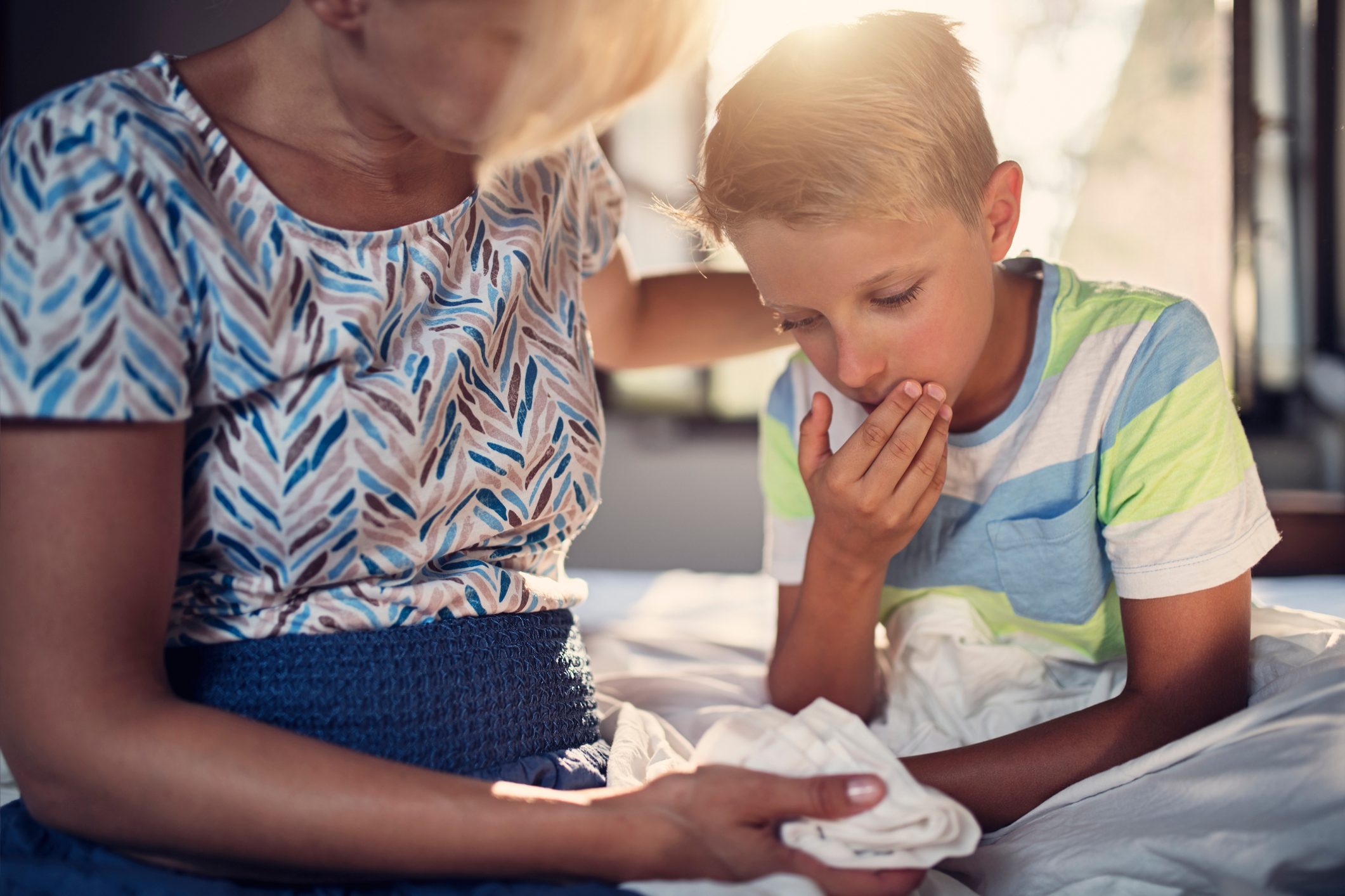 Little boy is very sick