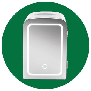 Chefman Portable Mirrored Beauty Fridge With LED Lighting