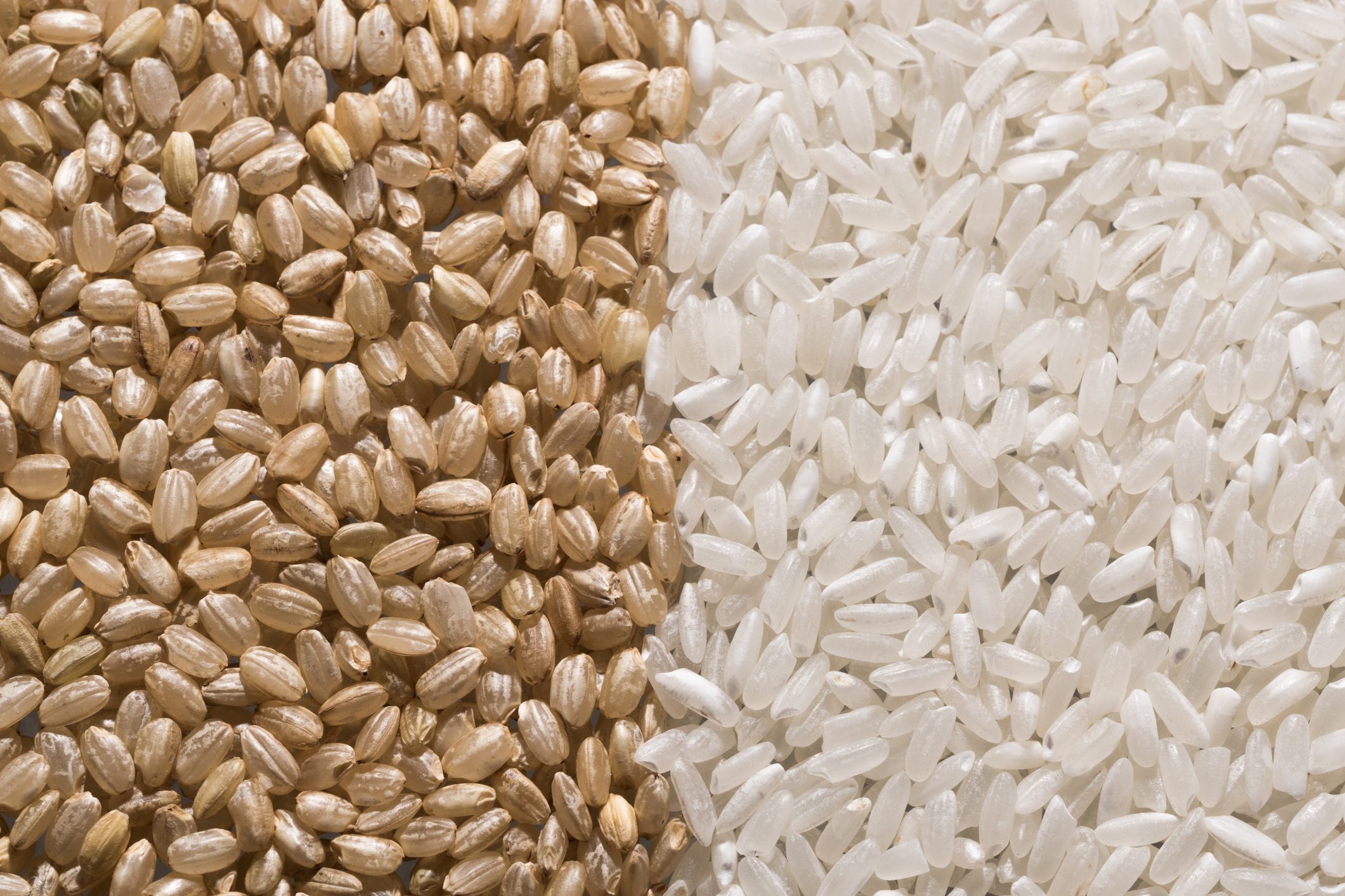 Brown Rice vs. White Rice Full Frame